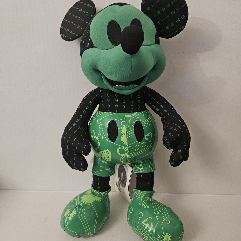 Green and Black Mickey Mouse Plush